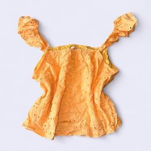 Francesca's Collections Orange Eyelet Blouse